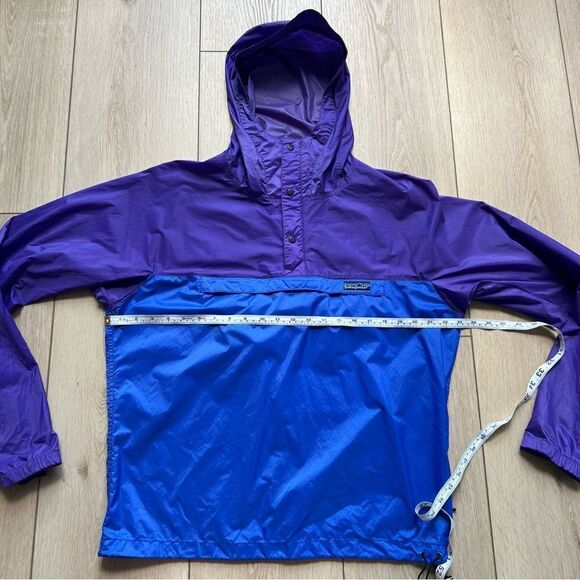 Patagonia Vintage 80s Two Tone Windbreaker Jacket Blue Purple 1/4 Zip Size Small - Picture 9 of 13